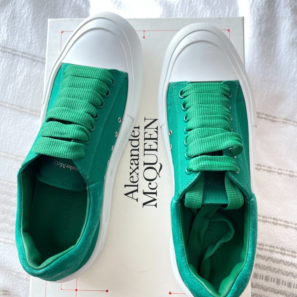 Alexander McQueen Deck Lace-up Plimsoll Sneakers Men’s Sz EU 41 - Picture 2 of 15